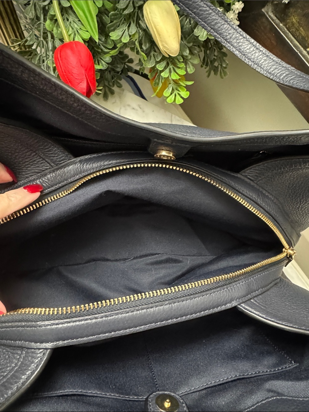 Coach Kristy Pebbled Leather Shoulder Bag with Gold Hardware & Ombre Coach Pouch - Picture 5 of 16
